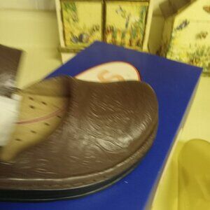 Klogs tooled  leather slip on